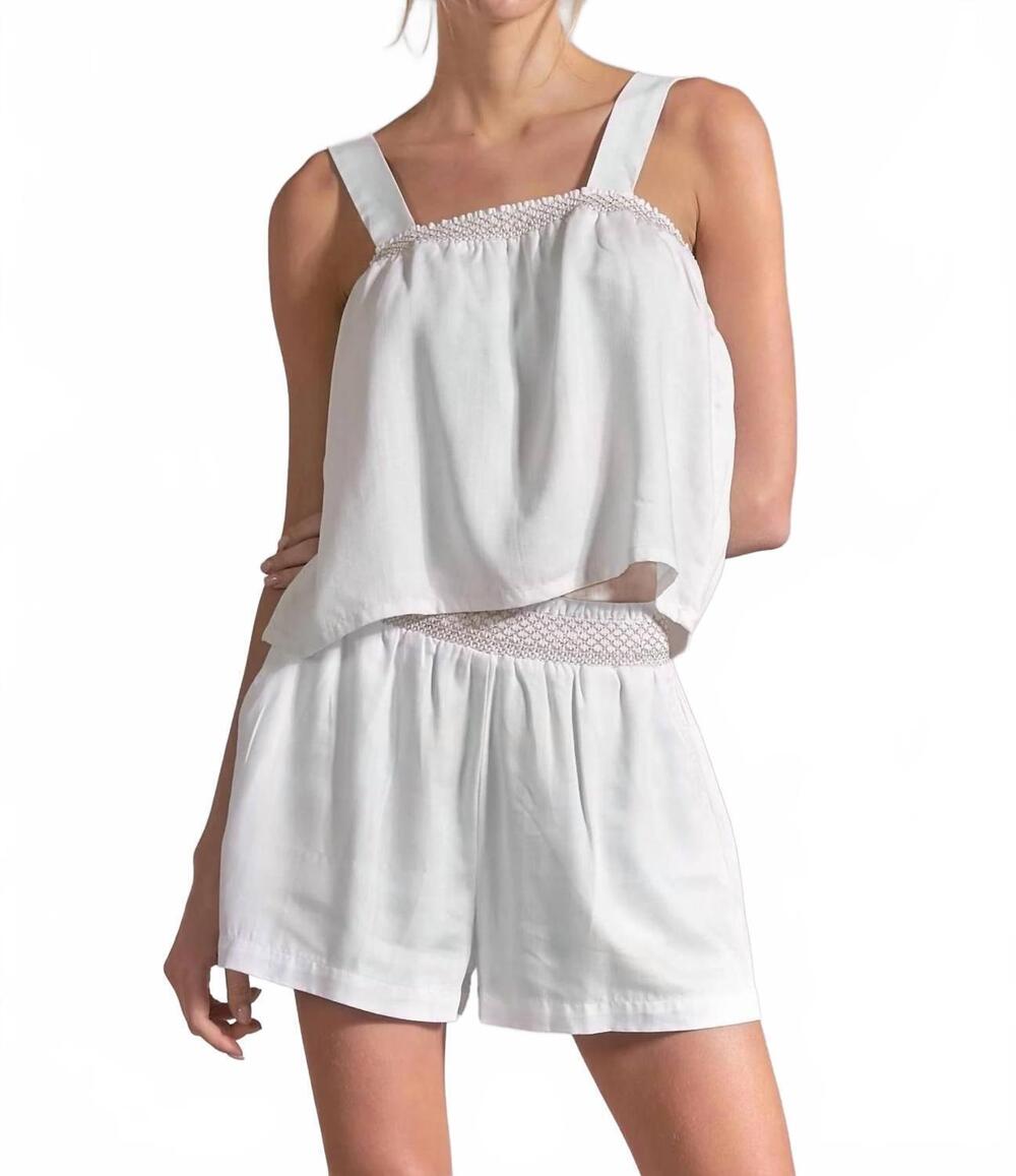 NEW ELAN callie tank top in white